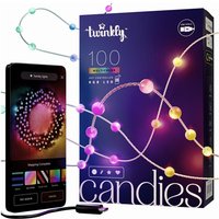 TWINKLY - TWINKLY CANDIESVernetzte Sternlichterkette IP20, 6m, 100 LEDs, grünes Kabel von TWINKLY