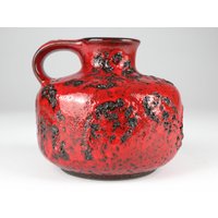 Fat Lava Keramik Vase Von Ortenburg, 70Er Rot Schwarze Vase, Mid Century von TWISTandPOP