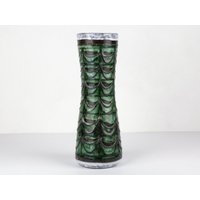 Große Grüne Und Weiße Vintage Keramik Vase Von Strehla Mit Fat Lava Dekor, 70Er Jahre, Mid Century von TWISTandPOP