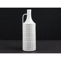 Große Hutschenreuther, Weiße Vintage Porzellan Vase, West Germany 60Er Jahre, Mid Century Modern von TWISTandPOP