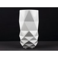 Große Hutschenreuther Weiße Porzellan Vase, West Germany, Mid Century, Mcm Weißes von TWISTandPOP