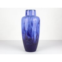 Hohe Scheurich Keramik Vase 517-30, Blaue Tropfen, Vintage 70Er Jahre, Westdeutsche Keramik, Mid Century von TWISTandPOP
