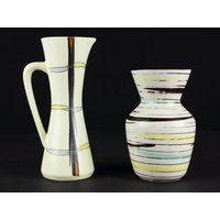Paar Vintage Keramik Vasen, 50Er Jahre Deutsche Keramik, Mid Century Vase von TWISTandPOP
