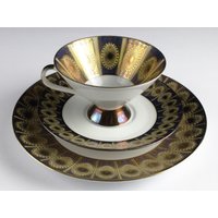 Porzellan Kaffee 50Er Jahre, Vintage, Winterling Bavaria, Gold Dekor, Oder Emaille, Modernist, Mid Century von TWISTandPOP