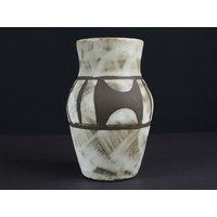 Scheurich Keramik Vase, Weiße Matte Braun, 70Er Jahre, West German Pottery - Vintage von TWISTandPOP