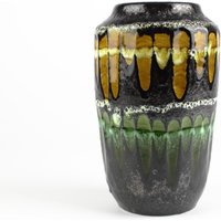 Scheurich Keramik Vase 238, Westdeutsche Keramik, Mid Century, 60Er Wgp Grün Braune Fat Lava Keramikvase von TWISTandPOP