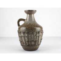Vintage Keramik Vase Von Strehla, Brauner Fat Lava Krug, 70Er Jahre, Mid Century Mcm Krug von TWISTandPOP