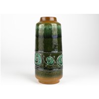 Vintage Keramikvase Von Strehla, 70Er Keramikvase, Grüne Strehla von TWISTandPOP
