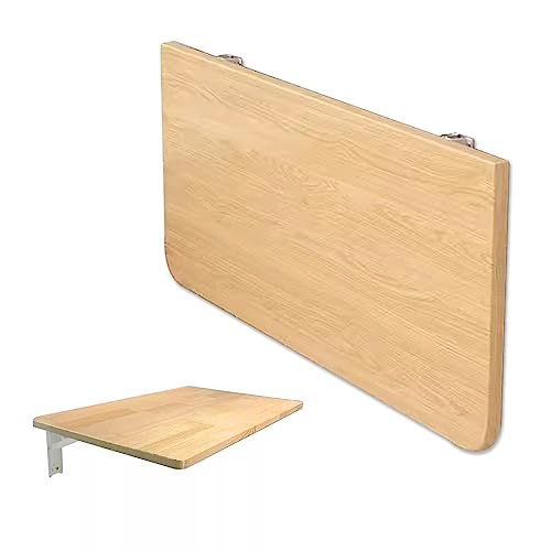 TWLLUXWX Klapptisch aus Massivholz (Kiefer), faltbarer Beistelltisch für kleine Räume, wandmontierter Esstisch, Schreibtisch, Arbeitszimmer, Laptop-Schreibtisch, mehrere Größen optional (Größe: L 60 x von TWLLUXWX