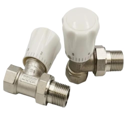 (1) 1/2" BSP Außen-Innengewinde Heizkörper Winkel Typ Temperaturfühler Ventil for Heizkörper Durchflussregulierung(02) von TWMAZDYC