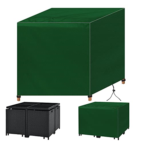 TWMHXZ Abdeckplane Gartenmöbel 80x80x80cm Grün Abdeckung für Gartenmöbel Gartentisch-Abdeckung Gartenmobel Winterfest Abdeckhaube Fur Gartenmobel Rechteckig Schutzhülle Quadratisch für Gartenmöbel von TWMHXZ