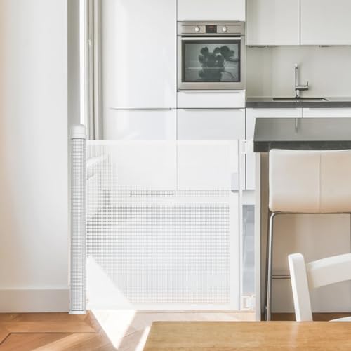 TWOLIIN Treppenschutzgitter Ausziehbar 0-150 cm Türschutzgitter Baby Absperrgitter Treppenschutzrollo Schutzgitter für Kinder Katzen und Hunde, Einhändig Bedienbar, Weiß TWOLIIN Treppenschutzgitter Ausziehbar 0-150 cm Türschutzgitter Baby Absperrgitter Treppenschutzrollo Schutzgitter für Kinder Katzen und Hunde, Einhändig Bedienbar, Weiß von TWOLIIN