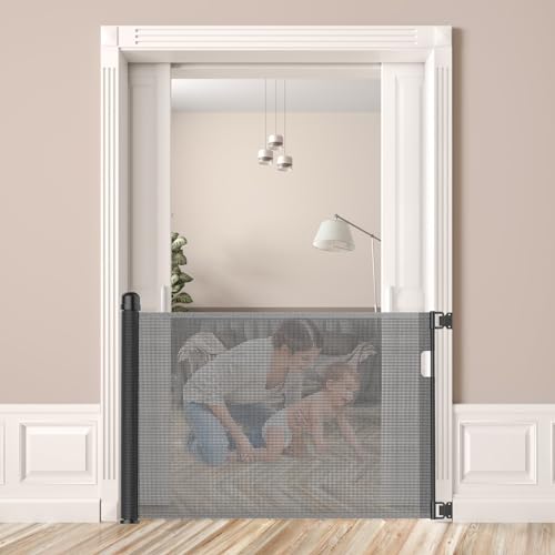 TWOLIIN Treppenschutzgitter Ausziehbar 0-180 cm Türschutzgitter Baby Absperrgitter Treppenschutzrollo Schutzgitter für Kinder Katzen und Hunde, Einhändig Bedienbar, Schwarz TWOLIIN Treppenschutzgitter Ausziehbar 0-180 cm Türschutzgitter Baby Absperrgitter Treppenschutzrollo Schutzgitter für Kinder Katzen und Hunde, Einhändig Bedienbar, Schwarz von TWOLIIN