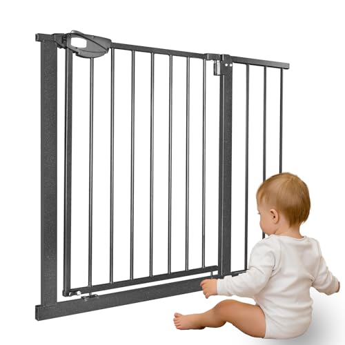 TWOLIIN Türschutzgitter Treppenschutzgitter ohne Bohren Treppengitter für Breiten 95-105 cm inkl 20 cm Verlängerung Türgitter aus Metall, Schließt automatisc, Einhändige Bedienung, Schwarz TWOLIIN Türschutzgitter Treppenschutzgitter ohne Bohren Treppengitter für Breiten 95-105 cm inkl 20 cm Verlängerung Türgitter aus Metall, Schließt automatisc, Einhändige Bedienung, Schwarz von TWOLIIN