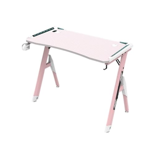 Multifunktionstisch E-Sport-Tisch, Desktop-Computertisch, Heimbüro-Schreibtisch, Studenten-Schreibtisch, Schreibtisch, Spiel-Wettbewerbstisch Bed Side Table (Color : Pink, Size : A) von TWRWX