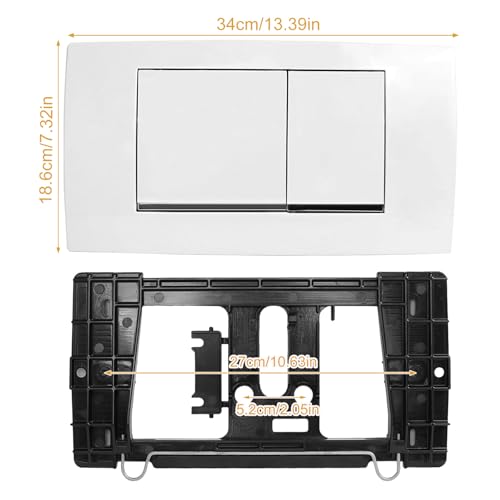 Für Geberit Betätigungsplatte Twinline 30,Kunststoff Drückerplatte WC spülkasten ersatzteile modell für 2-Mengen Spülungen, Doppelbetätigungsplatte,34cm*18.6cm (Weiß glänzend) von TWSOUL