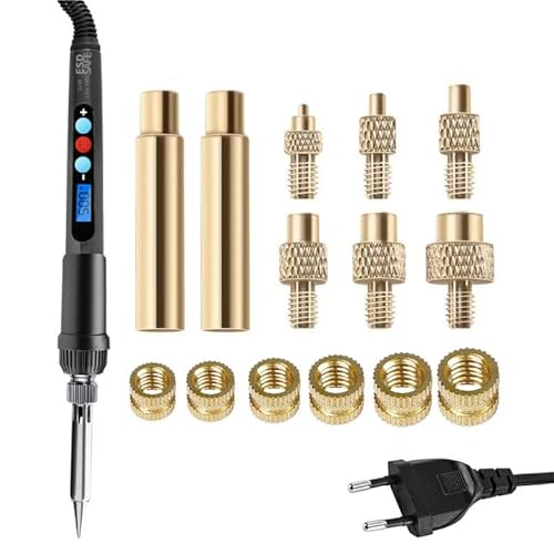 Gewindeeinsätze Lötspitzen Set,60W LED Temperatur Einstellbar Lötkolben mit 130PCS Gewindeeinsätze M2/M3/M4/M5/M6/M8,Lötkolben Einschmelzhilfe, Lötkolbenspitzen,Lötkopfadapter (mit 130PCS B) von TWSOUL