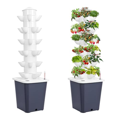 Hydroponik Turm Kit 6 Etagen 30 Löcher,Hydroponisches Anbausystem,Hydroponic Tower Garden,Aeroponic Tower,Smart Garden,Erdloses Anbausystem mit Hydratationspumpe Adapter 10L Wassertank für Kräuter Hydroponik Turm Kit 6 Etagen 30 Löcher,Hydroponisches Anbausystem,Hydroponic Tower Garden,Aeroponic Tower,Smart Garden,Erdloses Anbausystem mit Hydratationspumpe Adapter 10L Wassertank für Kräuter von TWSOUL