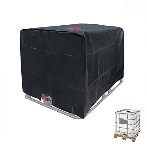 IBC Tank Abdeckung, Abdeckplane für Wassertank 1000L, IBC Container Cover, Abdeckplane Schutzhülle Schutzhaube Schutzplane Geeignet für IBC-Tank Behälter Container Regenwassertank (Schwarz) von TWSOUL
