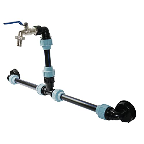 IBC Verbindungssets, Verbindungsset für IBC Regenwassertanks mit 3/4" Schwananhals Garten Wasserhahn Regentonnenschlauch für 1/2 Tanks (A) von TWSOUL