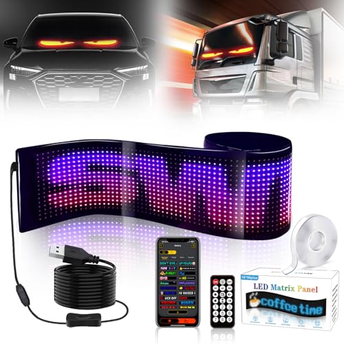 Led Anzeigetafel,Flexibler Anzeige Programmierbar,USB/Stecker,Bluetooth-App-Steuerung RGB Panel,Wasserdicht Scrolling Personalisiert Leuchtschild Namensschild mit Fernbedienung (16x96pxplus 19x90cm) von TWSOUL