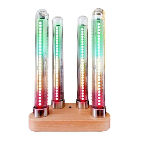 Nixie-Röhren-Spektrum-Rhythmuslicht,Klangspektrumlampe mit Musikrhythmuserkennung,Musik-Spektrumlicht 12 Nixie,Einstellbare Helligkeit und 30+ Farbmodi für Innendekoration (4-Röhren) von TWSOUL