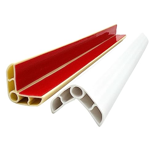 PVC Winkelprofil, 25x25mm Kunststoffwinkel PVC Gummi,Selbstklebend Kantenschutzprofil, Elastischer Kantenschutz Eckschutzprofil (100x2.5cm - Weiss) von TWSOUL