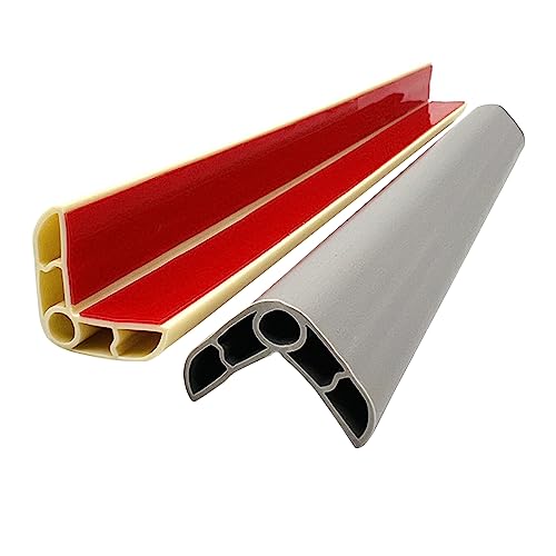 PVC Winkelprofil, 35x35mm Kunststoffwinkel PVC Gummi,Selbstklebend Kantenschutzprofil, Elastischer Kantenschutz Eckschutzprofil (100x3.5cm - Grau) von TWSOUL
