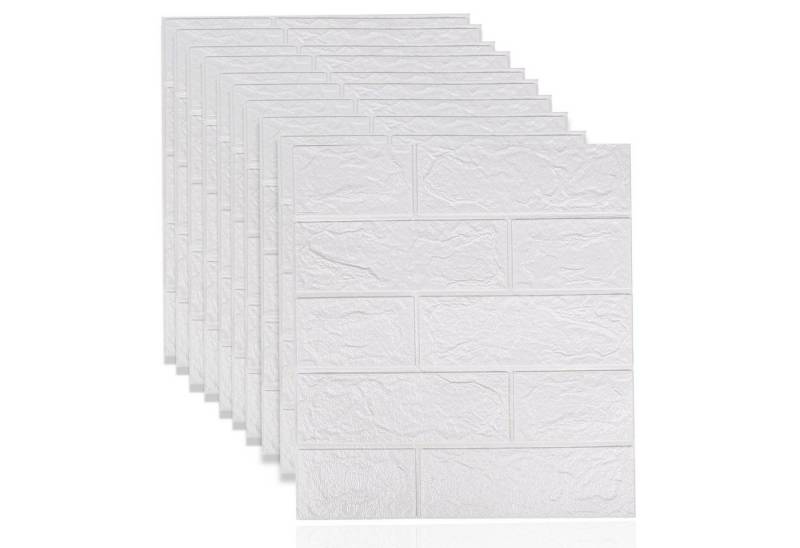 TWSOUL 3D-Tapete Selbstklebende 3D-Wandaufkleber, Ziegelsteinmuster, perlweiß, 3mm Perle weiß 35*38.5 von TWSOUL