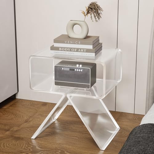 TWSOUL Acryl Nachttisch Beistelltisch, Acryltisch Moderne Gestaltung Couchtisch Acryl Transparentes Dekoratives Display Endtisch 39 x 30 x 45 cm TWSOUL Acryl Nachttisch Beistelltisch, Acryltisch Moderne Gestaltung Couchtisch Acryl Transparentes Dekoratives Display Endtisch 39 x 30 x 45 cm von TWSOUL