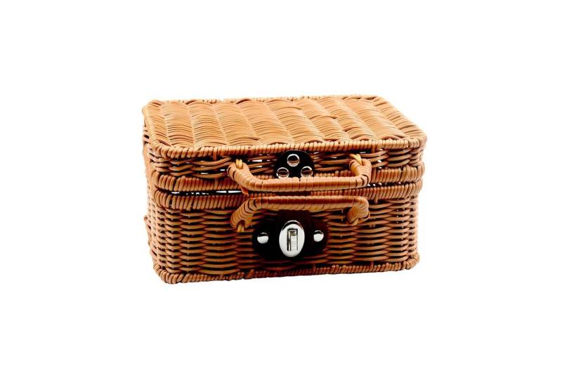 TWSOUL Aufbewahrungsbox Handgefertigte Rattanbox, Rattan-Aufbewahrungsbox, Eingebauter Eisenrahmen, Leicht zu tragen von TWSOUL