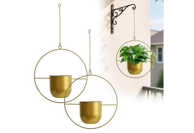 TWSOUL Blumentopf 2 Stück Minimalistischer Hängetopf aus Metall für Pflanzen 63 x 34 cm (2 St), hängender Blumentopf-Aufhänger, geeignet als Heimdekoration von TWSOUL