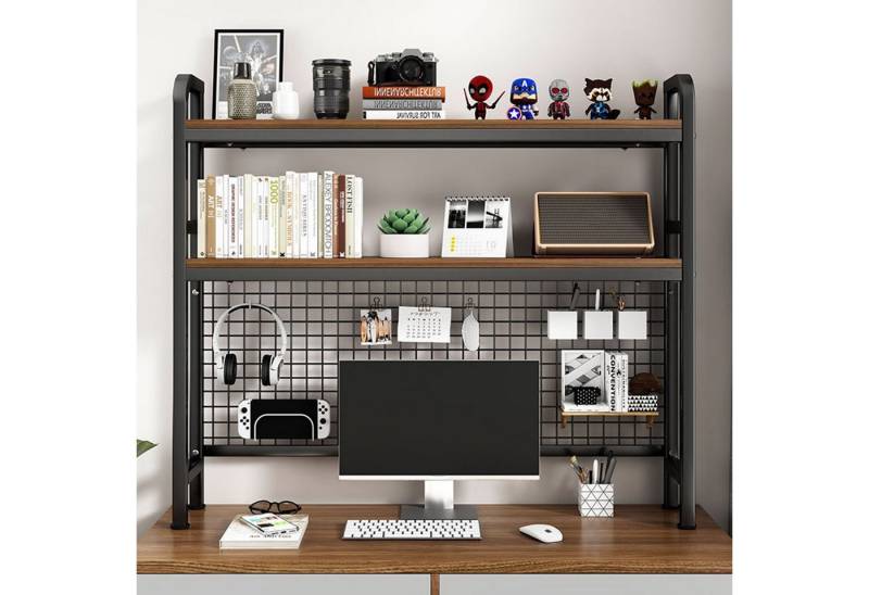 TWSOUL Bücherregal Desktop-Bücherregal mit Gitter, Desktop-Aufbewahrungsregal, 75*20*98cm von TWSOUL