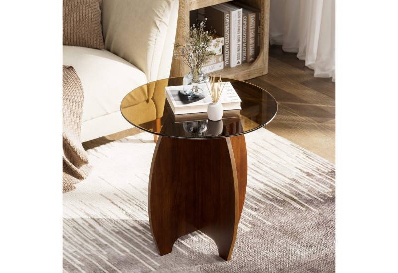 TWSOUL Couchtisch Runder Glas-Couchtisch mit gehärteter Platte, Moderner Beistelltisch aus Massivholz für Wohnzimmer, Büro & Zuhause TWSOUL Couchtisch Runder Glas-Couchtisch mit gehärteter Platte, Moderner Beistelltisch aus Massivholz für Wohnzimmer, Büro & Zuhause von TWSOUL