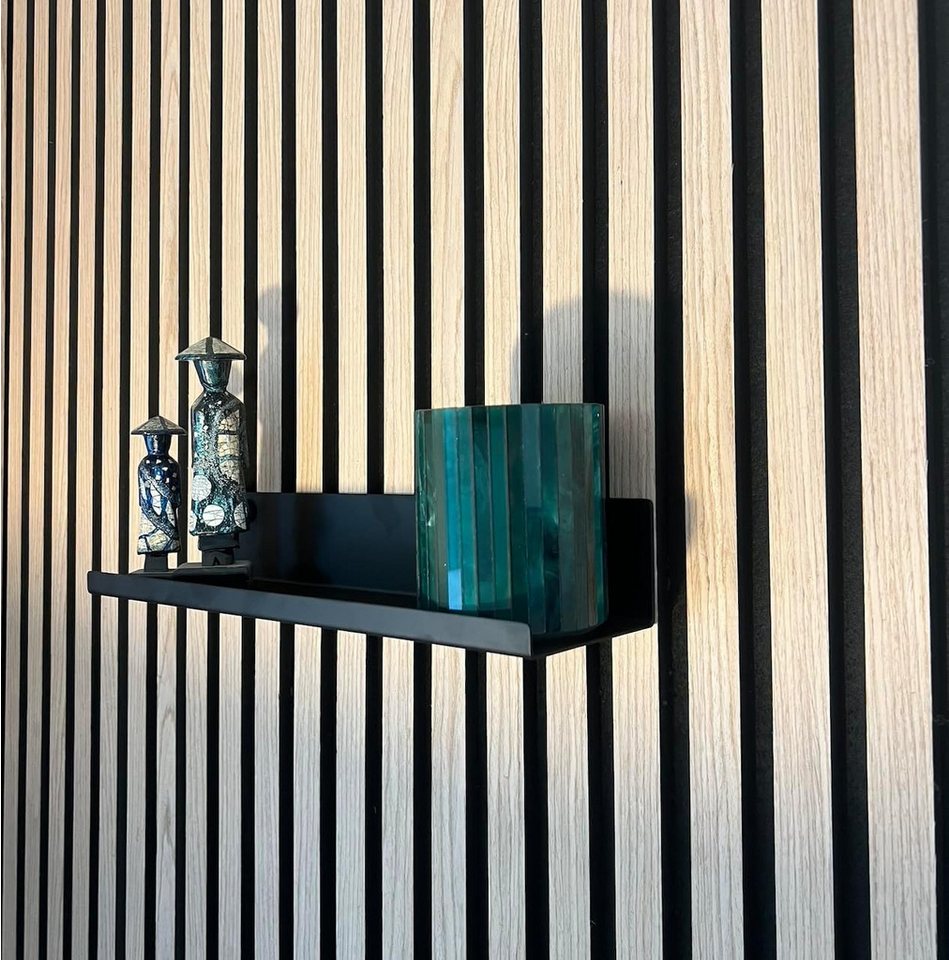 TWSOUL Deko-Wandregal Regal für Akustikpaneele, Schwarz Metall Mehrere Größen Wandregal, Akustikpaneele Zubehör, Schweberegal Wandorganizer für Wohnzimmer von TWSOUL