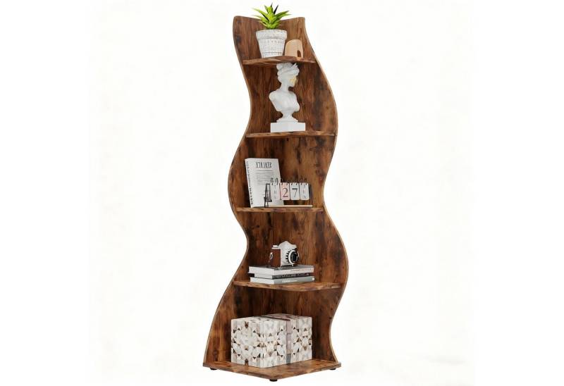TWSOUL Eckregal Modernes 5-stöckiges Eckregal,Wellenförmiges Bücherregal, 177cm*50cm*48cm TWSOUL Eckregal Modernes 5-stöckiges Eckregal,Wellenförmiges Bücherregal, 177cm*50cm*48cm von TWSOUL