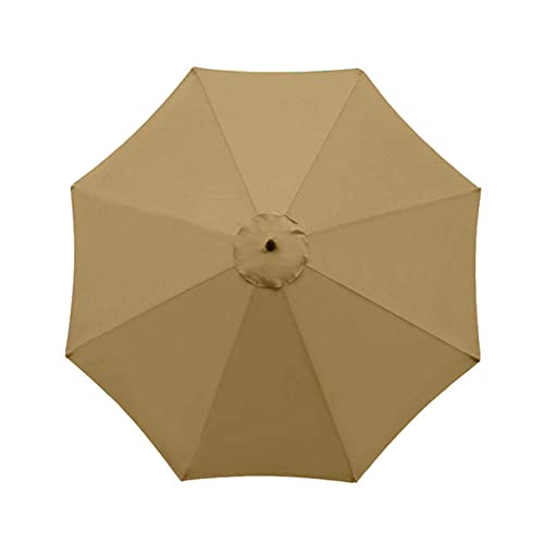 TWSOUL Ersatz-Sonnenschirm-Stoffbezug, 2.7m 6 Rippen / 3m 8 Rippen Sonnenschirm Ersatz Baldachin Abdeckung, Anti-Ultraviolett Patio Umbrella Cloth Cover (Khaki, 3m / 8 Rippen) von TWSOUL