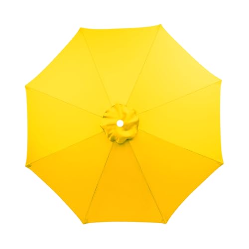 TWSOUL Ersatz-Sonnenschirm-Stoffbezug, 3m 8 Rippen Sonnenschirm Ersatz Baldachin Abdeckung, Anti-Ultraviolett Patio Umbrella Cloth Cover (Gelb, 3m / 8 Rippen) von TWSOUL