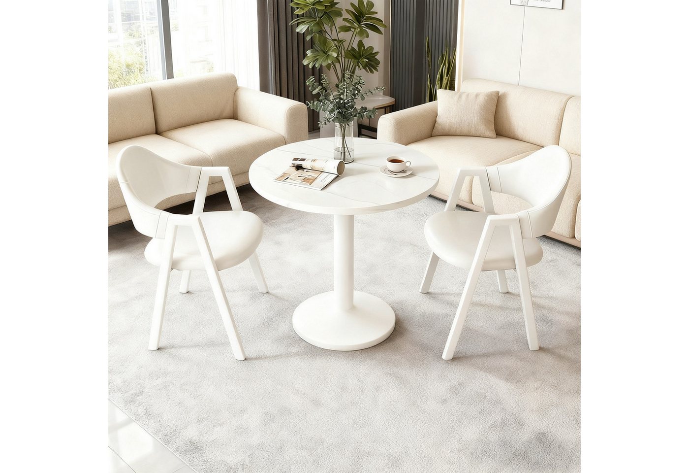 TWSOUL Essgruppe Esstisch mit 2 Stühlen,Esszimmertisch für 2 Personen, 60×60×74 cm, Schwarz/Weiß,Modernes Design TWSOUL Essgruppe Esstisch mit 2 Stühlen,Esszimmertisch für 2 Personen, 60×60×74 cm, Schwarz/Weiß,Modernes Design von TWSOUL