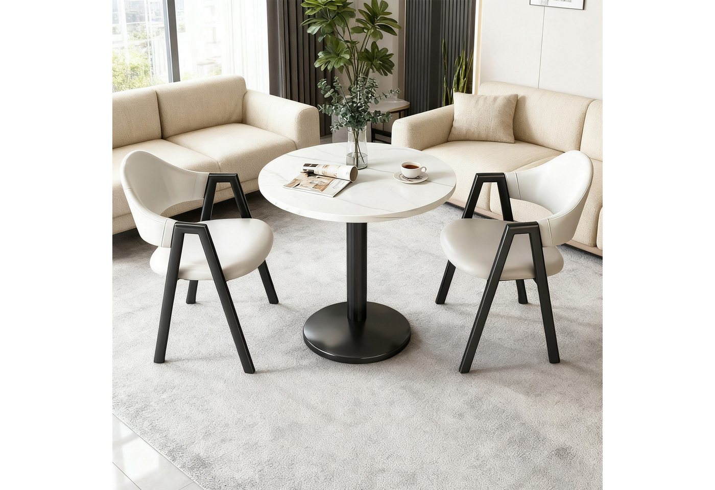 TWSOUL Essgruppe Esstisch mit 2 Stühlen,Esszimmertisch für 2 Personen, 60×60×74 cm, Schwarz/Weiß,Modernes Design TWSOUL Essgruppe Esstisch mit 2 Stühlen,Esszimmertisch für 2 Personen, 60×60×74 cm, Schwarz/Weiß,Modernes Design von TWSOUL