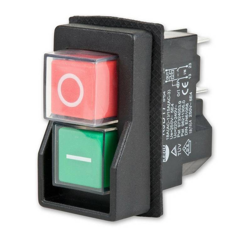 TWSOUL KJD17 4/5-poliger elektromagnetischer Druckknopfschalter, AC250V, 16A Unterputzschalter, IP54 Magnetischer Starter-Sicherheitsschalter für Elektrowerkzeuge von TWSOUL