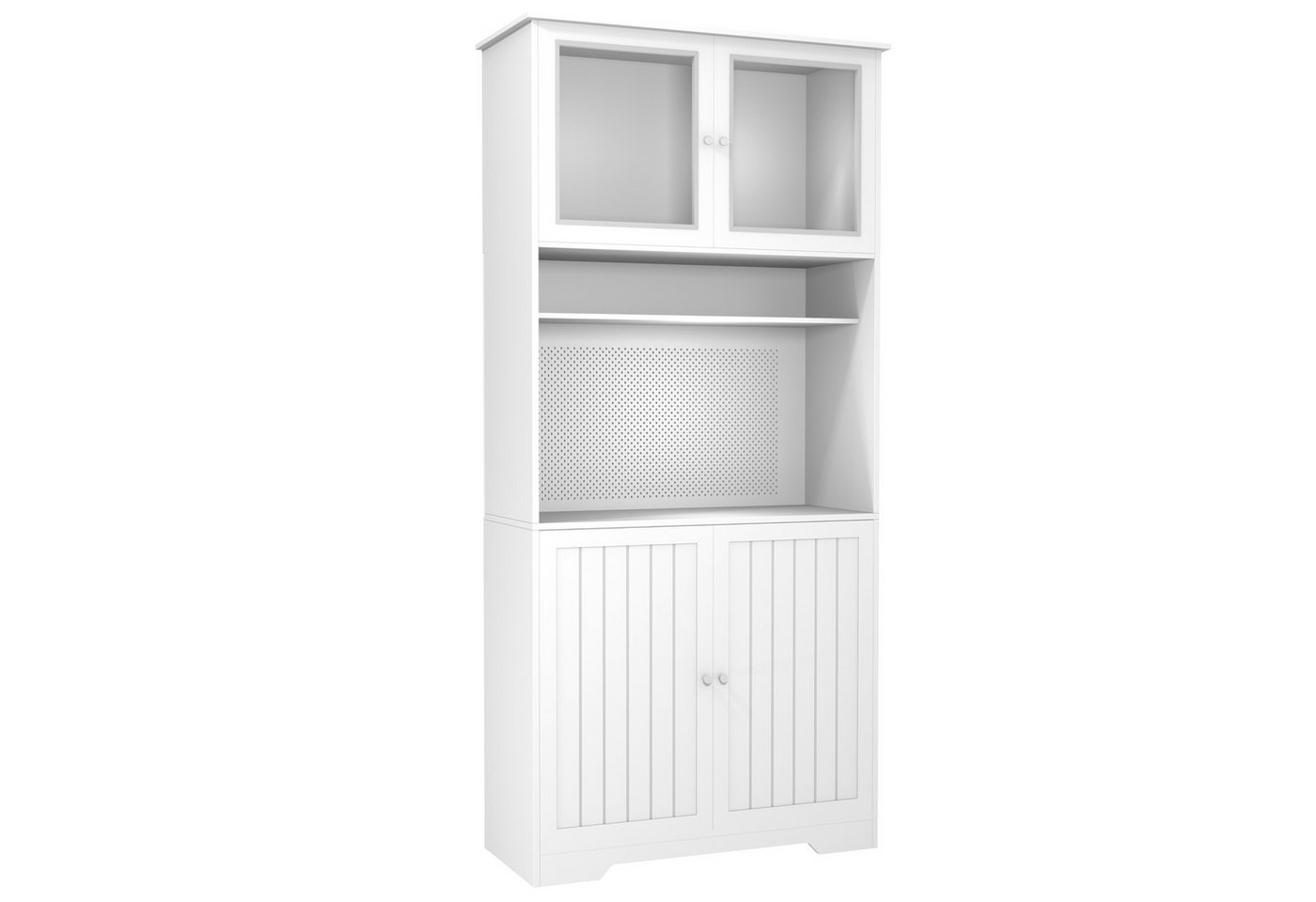 TWSOUL Küchenbuffet Küchenschrank, Vitrinenschrank, 88,5x38,5x190cm, Weiß von TWSOUL