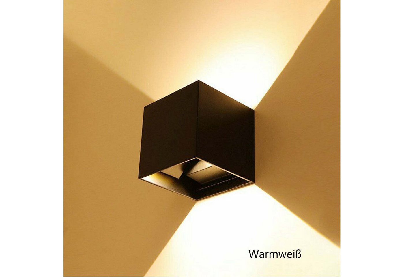 TWSOUL LED Außen-Wandleuchte Minimalistische LED-Wandleuchte warmweiß, Warmweiß, IP65 wasserdicht, , Quadratisches Aluminiumgehäuse von TWSOUL