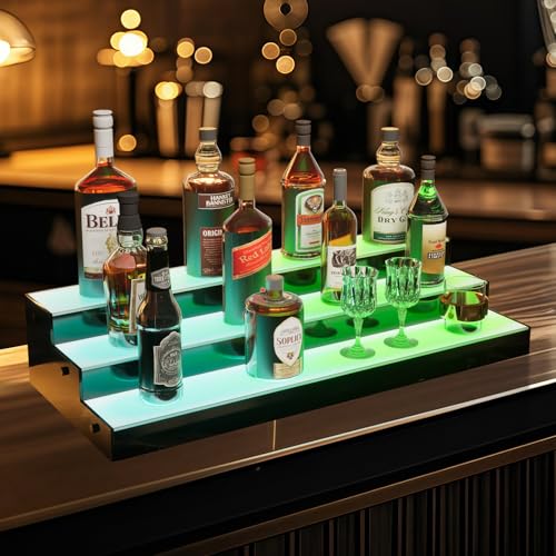 TWSOUL LED Beleuchtet Weinregal, LED-beleuchtetes Hausbarregal mit RF-Fernbedienung und App-Steuerung, 3 Etagen leuchtendes Acryl Weinregal, Weinflaschenständer Freistehend, für Home Bar TWSOUL LED Beleuchtet Weinregal, LED-beleuchtetes Hausbarregal mit RF-Fernbedienung und App-Steuerung, 3 Etagen leuchtendes Acryl Weinregal, Weinflaschenständer Freistehend, für Home Bar von TWSOUL