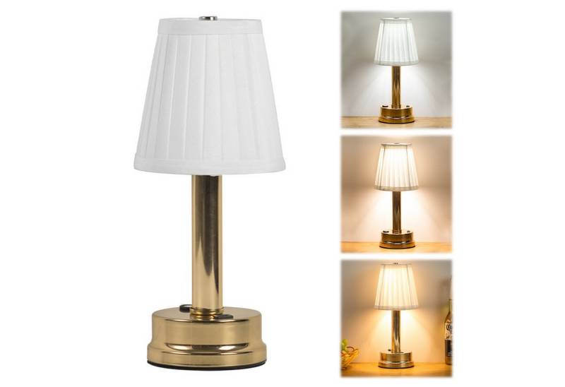 TWSOUL LED Schreibtischlampe Tischlampe Kabellos, LED Touch-Dimmbare Wiederaufladbar, Stoff + Eisenkunst, für Innen und Aussen, mit Ladegerät von TWSOUL
