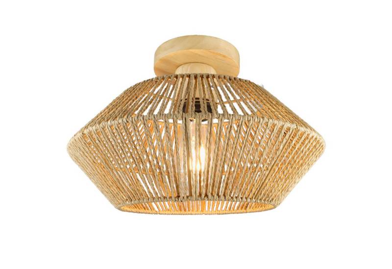 TWSOUL Deckenleuchte Vintage Rattan Lampe Boho Lampenschirm Hängelampe Rustikal, E27 Korb Lampe Schlafzimmer Küche ohne Leuchtmittel von TWSOUL