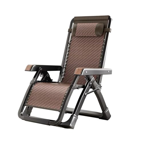 TWSOUL Liegestuhl Klappbar, Relaxsessel Garten, Gartenliege mit Verstellbarer Rückenlehne, Gartenstuhl Klappbar mit Kopfstütze, Camping Sonnenliege, Vielseitiger Liegestuhl (Braun) von TWSOUL