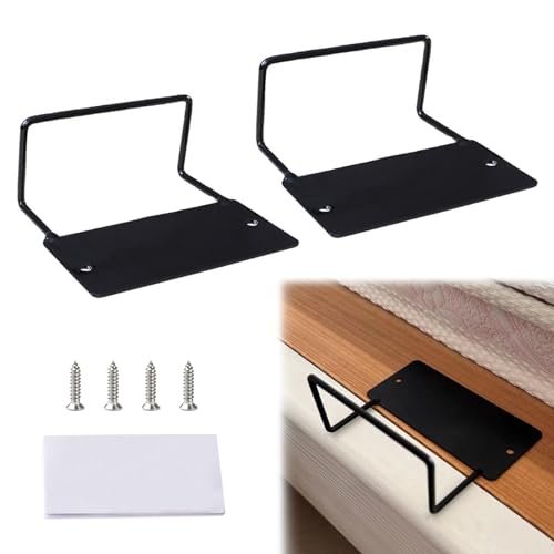 TWSOUL Matratzenhalter für Bettrahmen,Rutschfester Verstellbare Matratzenstopp Matratzenbügel, Matratzenstabilisatoren,Anti-Rutsch-Stopper,Rutschfester Matratzen-Haltestange 2PCS (Zweiloch Schwarz) von TWSOUL