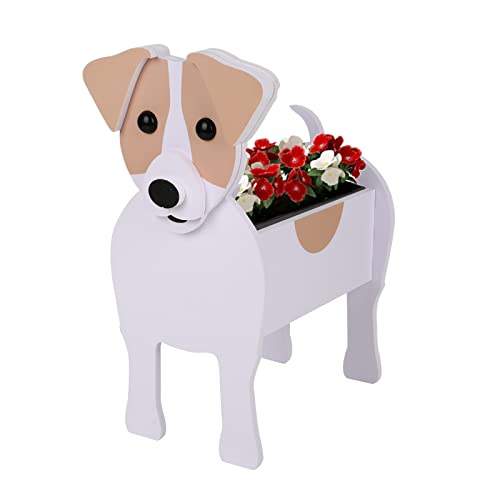 TWSOUL Niedliche Blumentöpfe, Blumen-Pflanzgefäß in Tierform, DIY Tier Garten Pflanzgefäß, Cartoon-Haustier-Blumentopf, für Gartenblumen-Kaktus-Luftpflanzen (Jack Russell) von TWSOUL