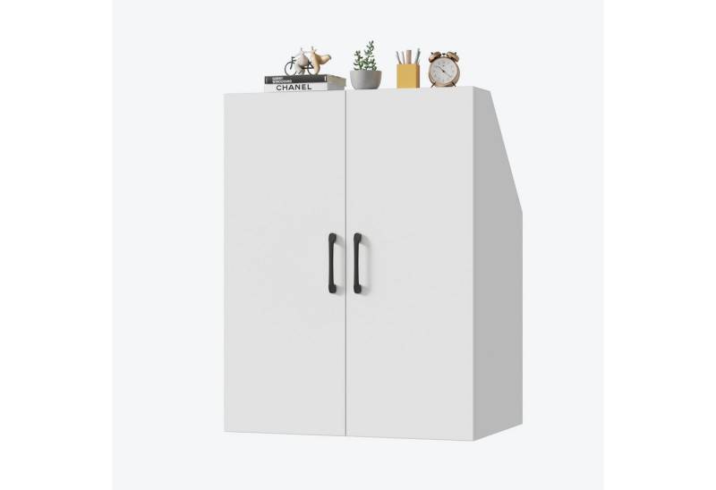 TWSOUL Regal Dachschrägenregal,Dachschrägenschrank mit 2 Türen,Weiß, Stauraumregal mit 4 Fächern für Dachzimmer,80cm*51.5cm*100cm von TWSOUL